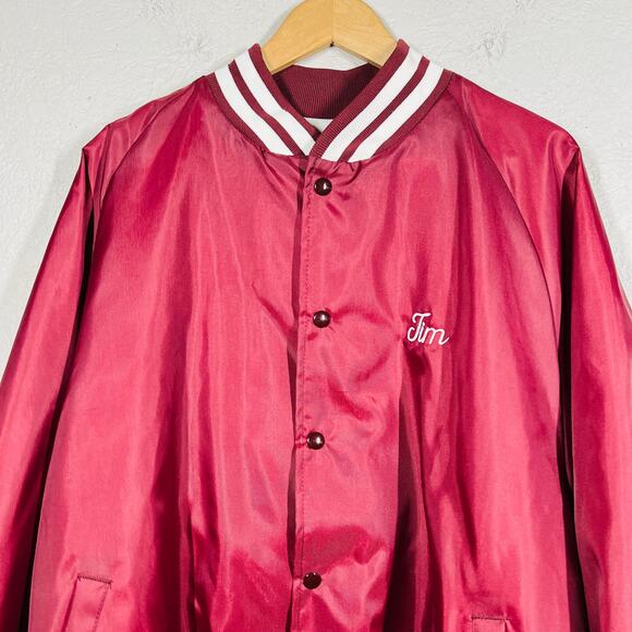 Vintage 2003 Denton Co. Bowling Varsity Jacket Jim Maroon White Jersey Trim - 2X - Picture 4 of 8